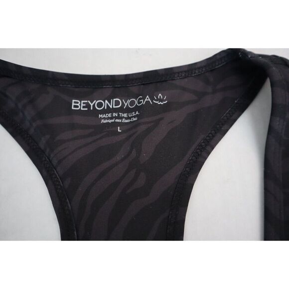 Beyond Yoga LP4462 Women's Sz L Black Lux First Class Cropped Yoga Tank Top - Picture 3 of 9